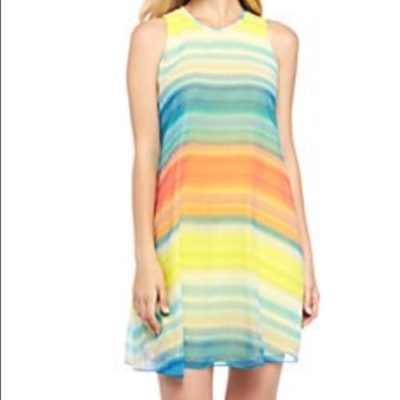 Calvin Klein Dresses & Skirts - Nwt Calvin Klein Sleeveless Tank Dress Rainbow